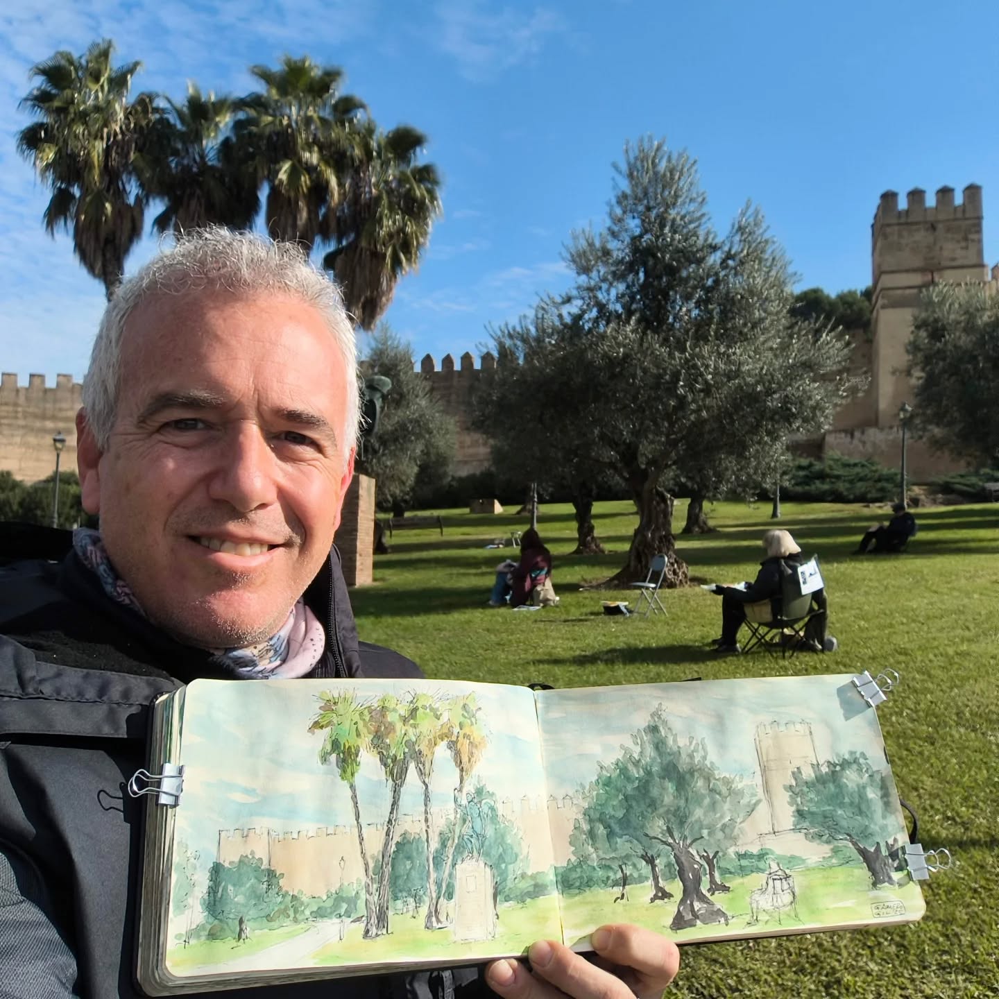 Cuaderno de la Alcazaba — acuarela in situ